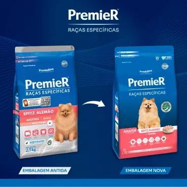 Nova embalagem Racao Premier Racas Especificas Spitz Alemao Adultos